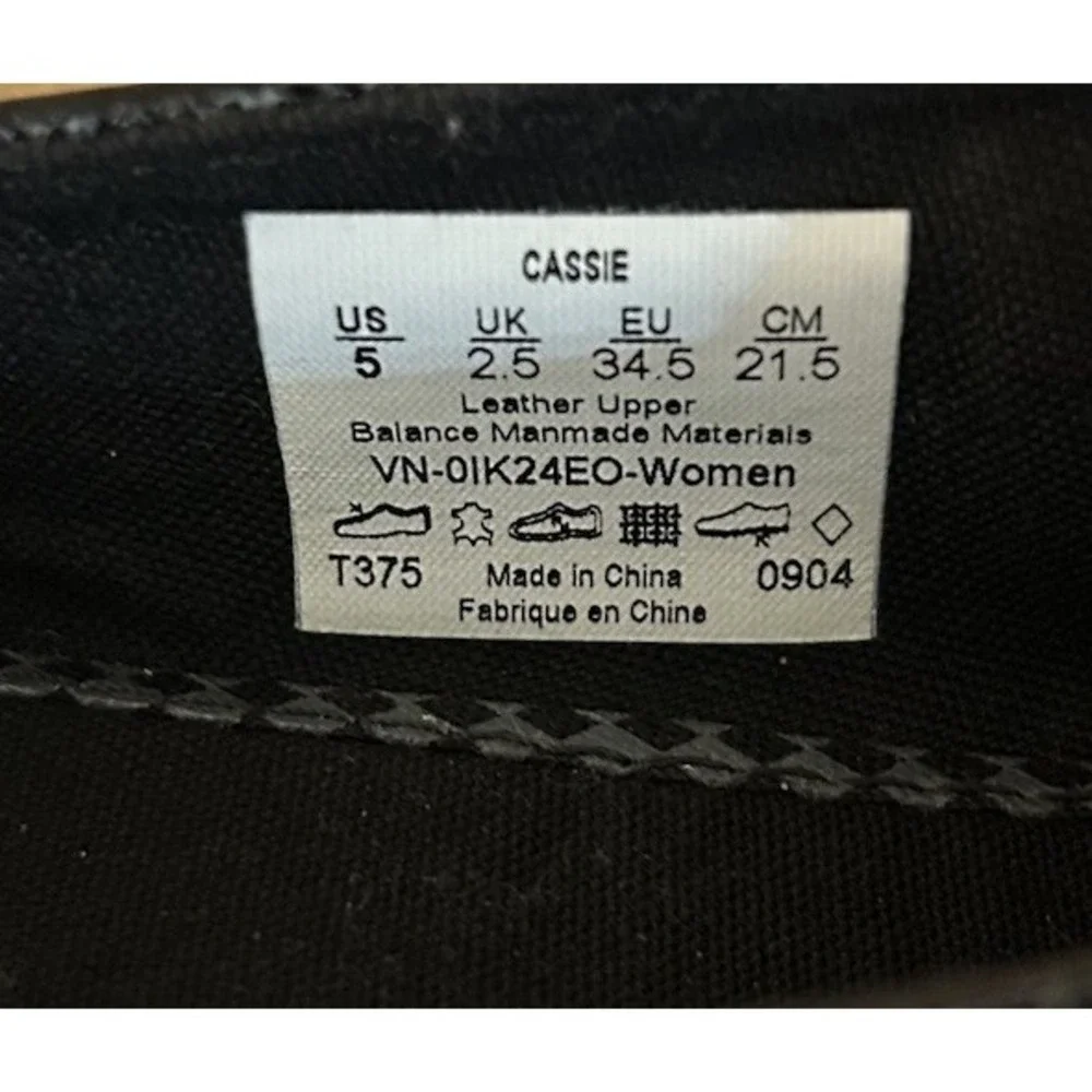 VANS Cassie Patent Leather Croc Black Women's‎ Size 5 NEW!